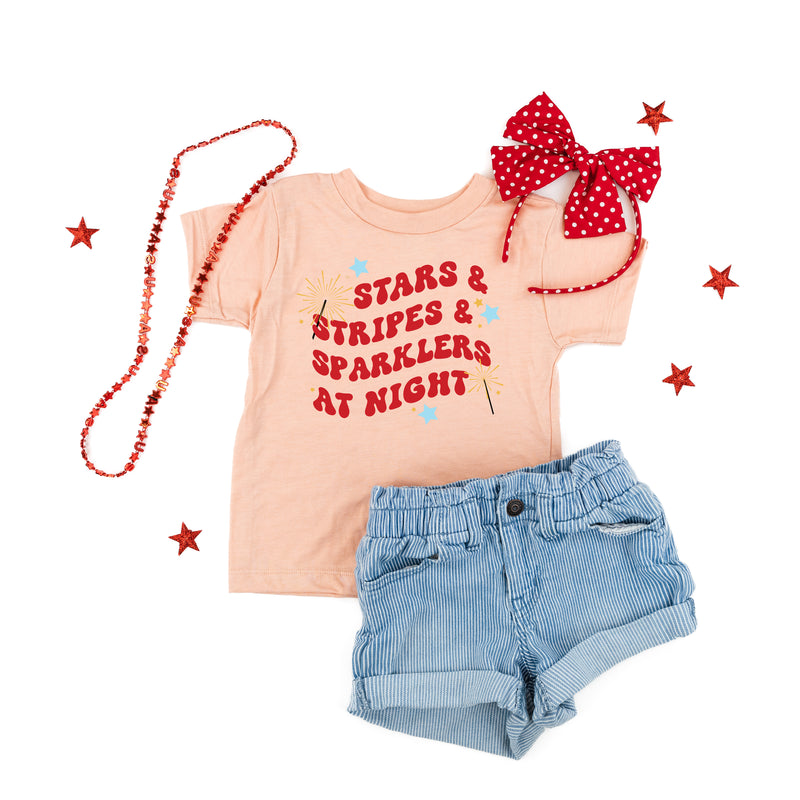 Stars & Stripes & Sparklers at Night - Short Sleeve Child Shirt