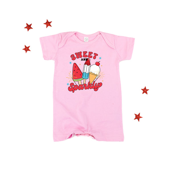 Sweet and Sparkly - Short Sleeve / Shorts - One Piece Baby Romper