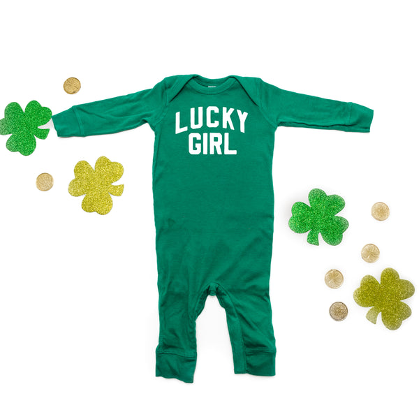 Arched LUCKY GIRL - One Piece Baby Sleeper