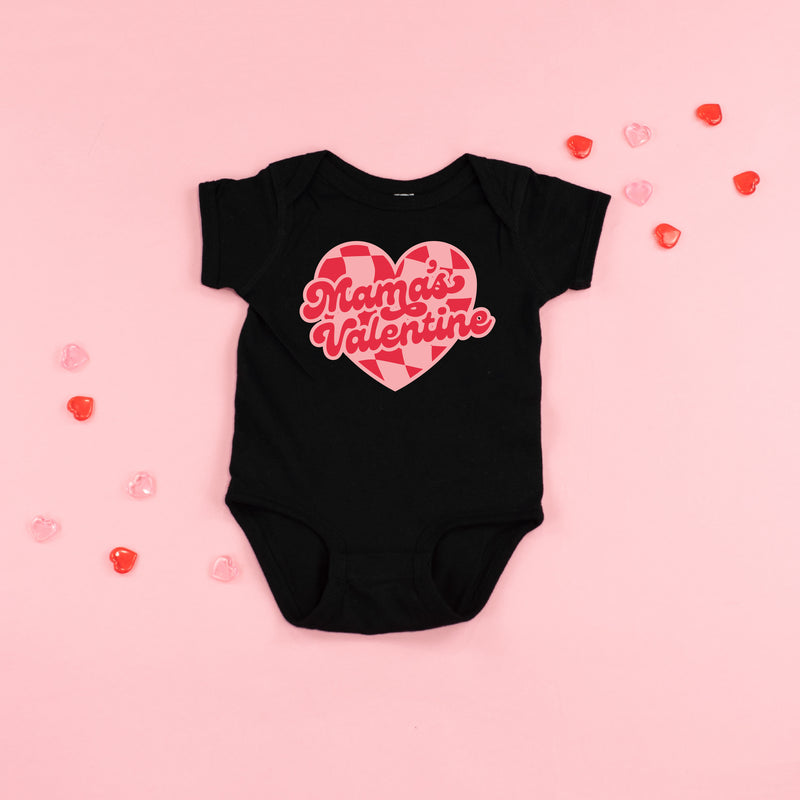 Mama's Valentine - Pink & Red Checker Heart - Child Tee