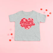 Mama's Valentine - Pink & Red Checker Heart - Child Tee Little Mama Shirt Shop