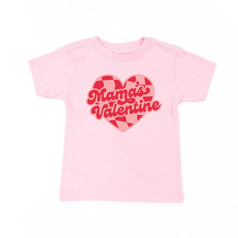 Mama's Valentine - Pink & Red Checker Heart - Child Tee