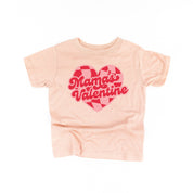 Mama's Valentine - Pink & Red Checker Heart - Child Tee Little Mama Shirt Shop