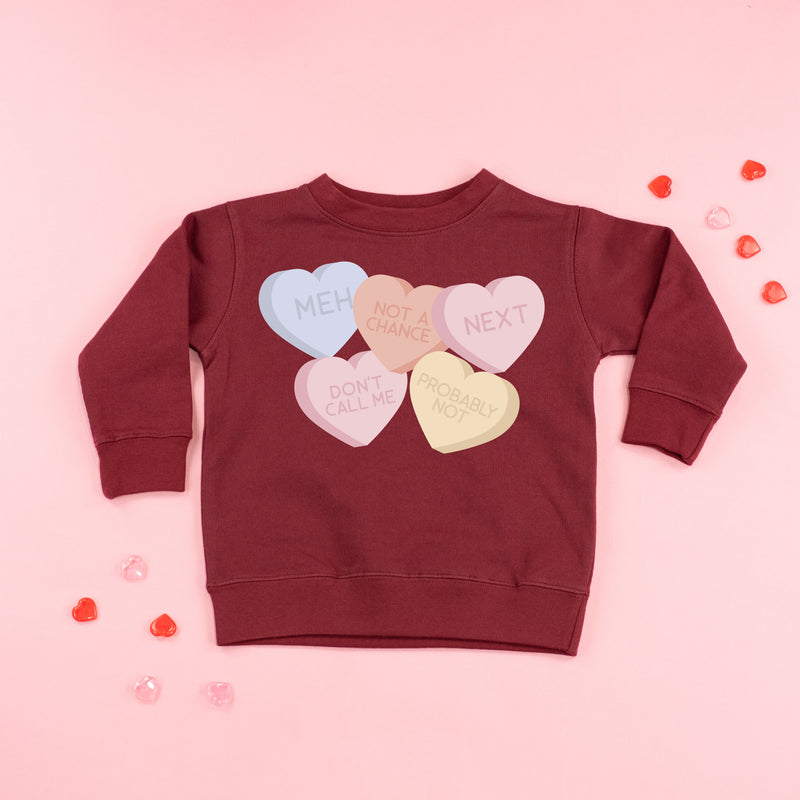 Meh - Conversation Hearts - Child Sweater