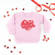 Mama's Valentine - Pink & Red Checker Heart - Child Sweater Little Mama Shirt Shop