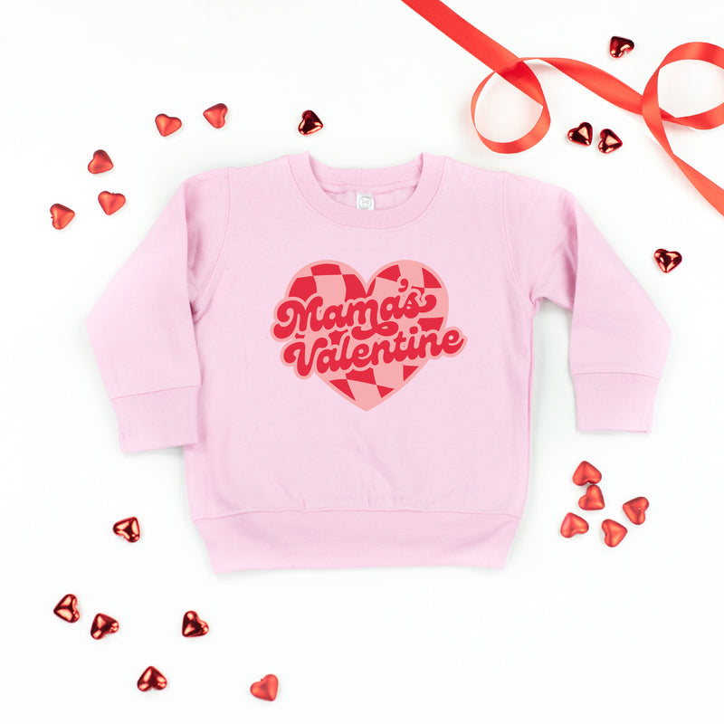 Mama's Valentine - Pink & Red Checker Heart - Child Sweater