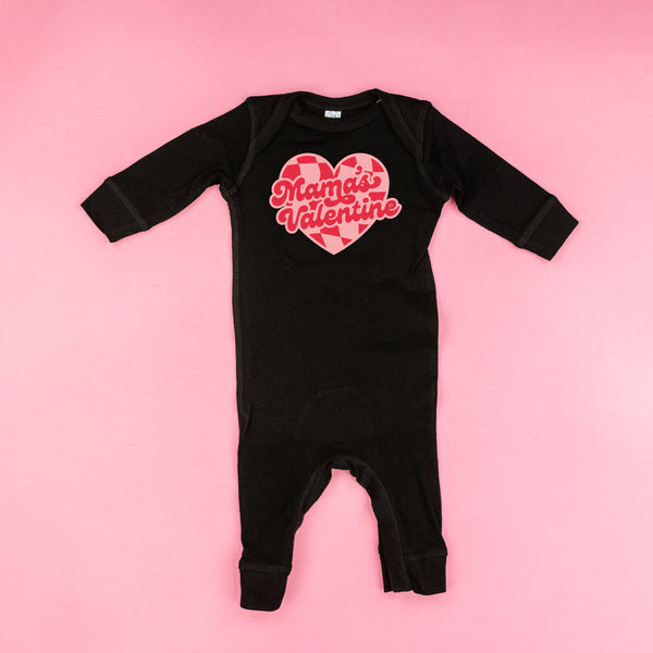 Mama's Valentine - Pink & Red Checker Heart - Baby Sleeper