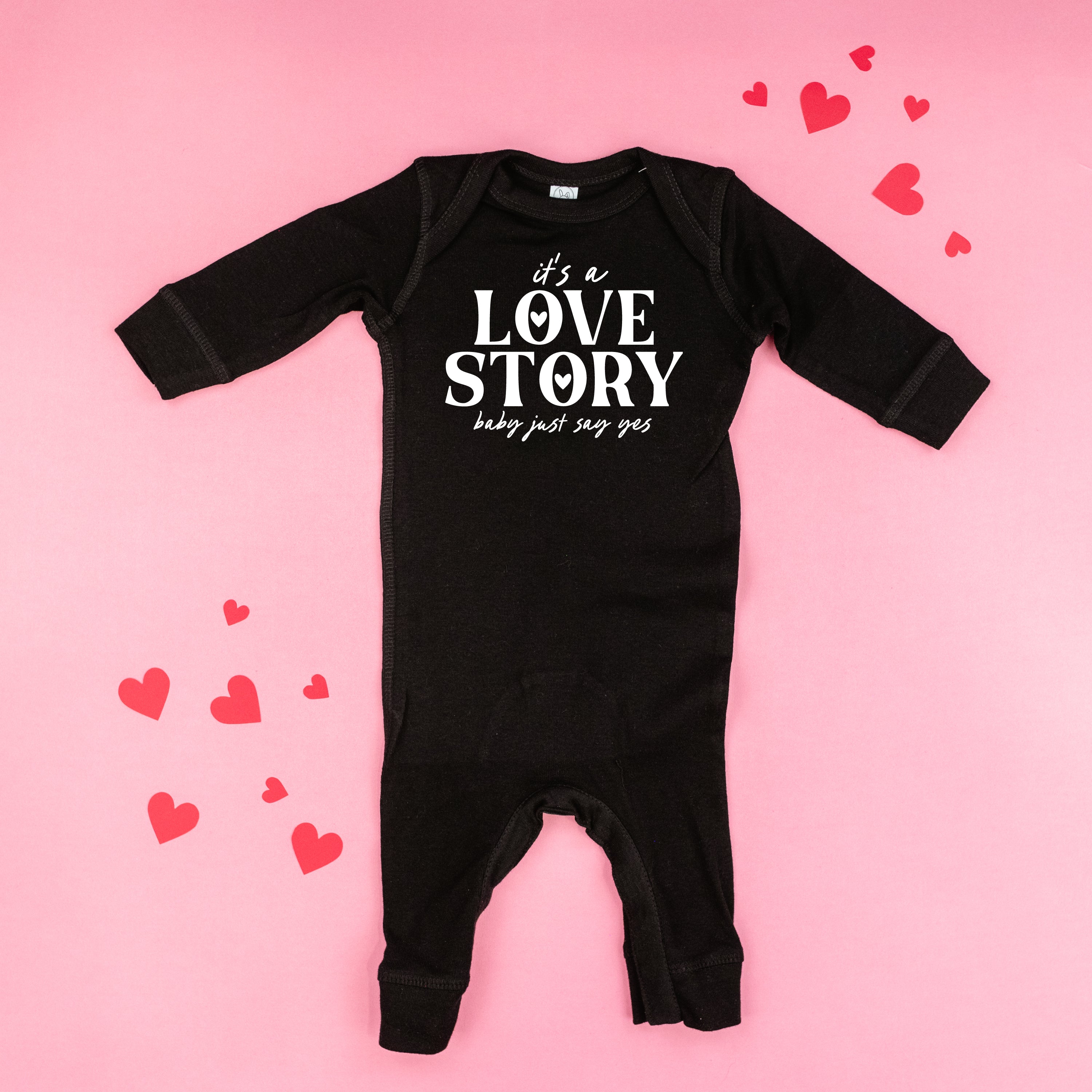 It's A Love Story Baby Just Say Yes - Baby Sleeper Little Mama Shirt Shop