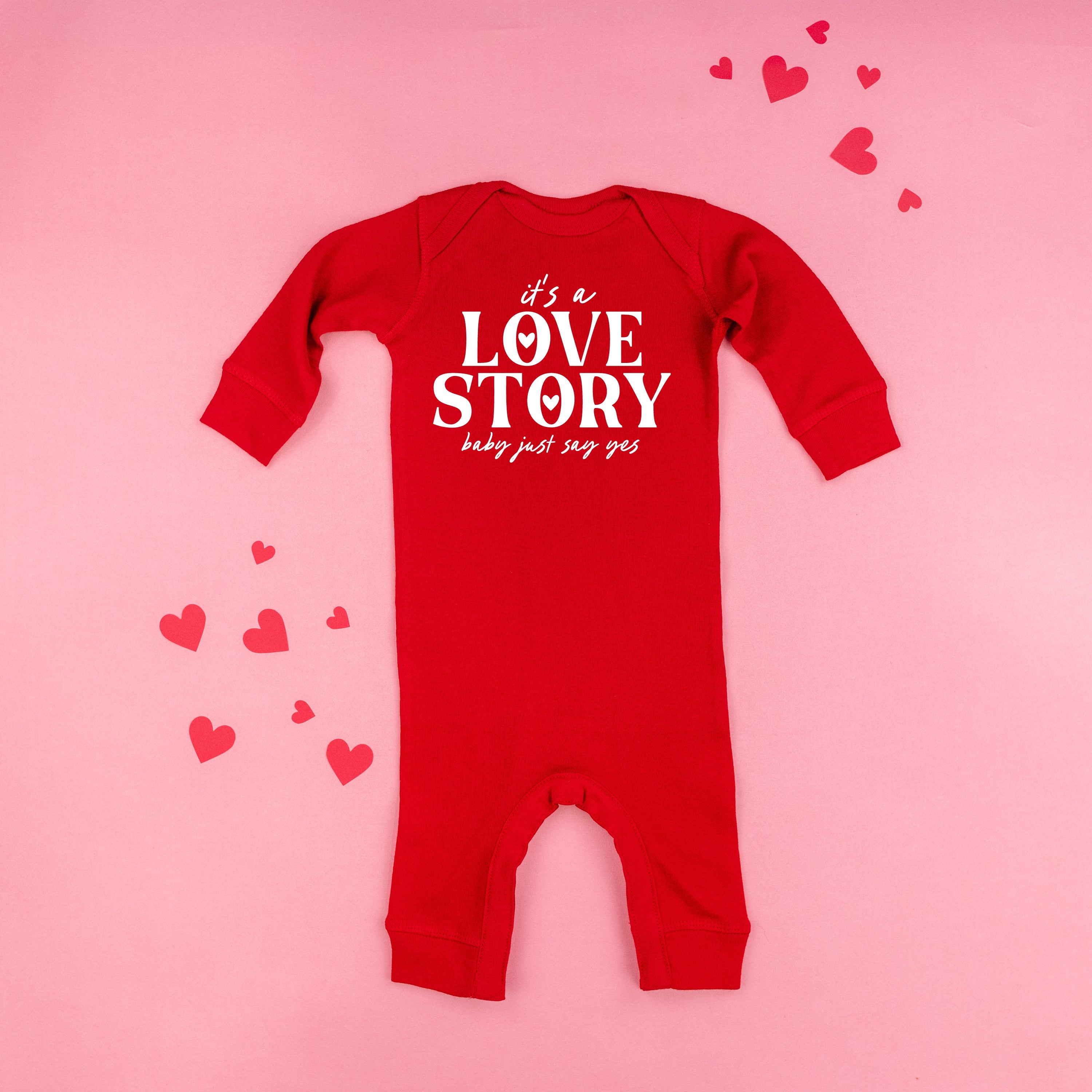It's A Love Story Baby Just Say Yes - Baby Sleeper Little Mama Shirt Shop