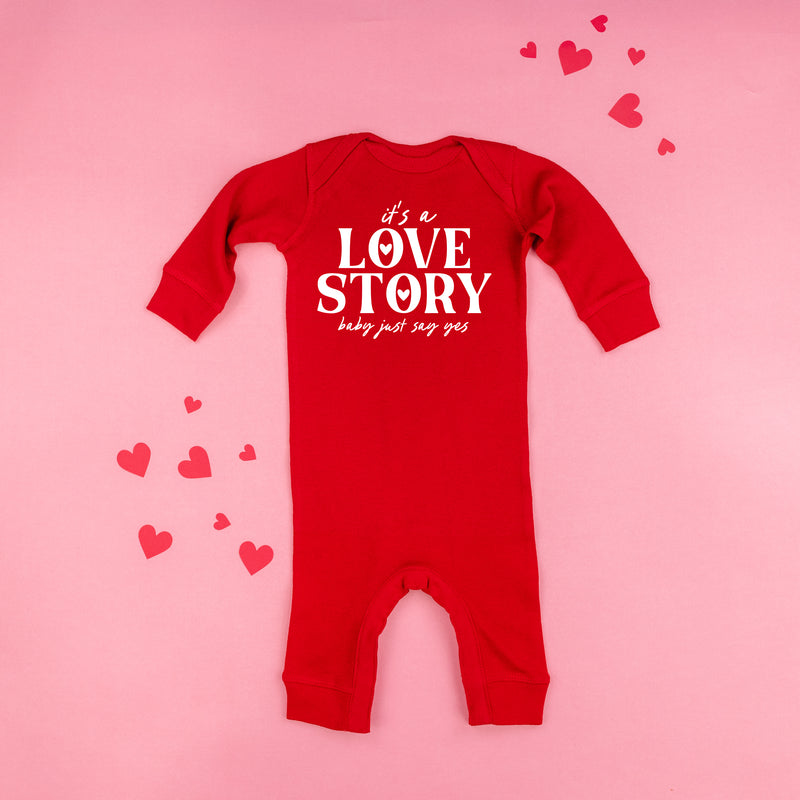 It's a Love Story Baby Just Say Yes - One Piece Baby Sleeper