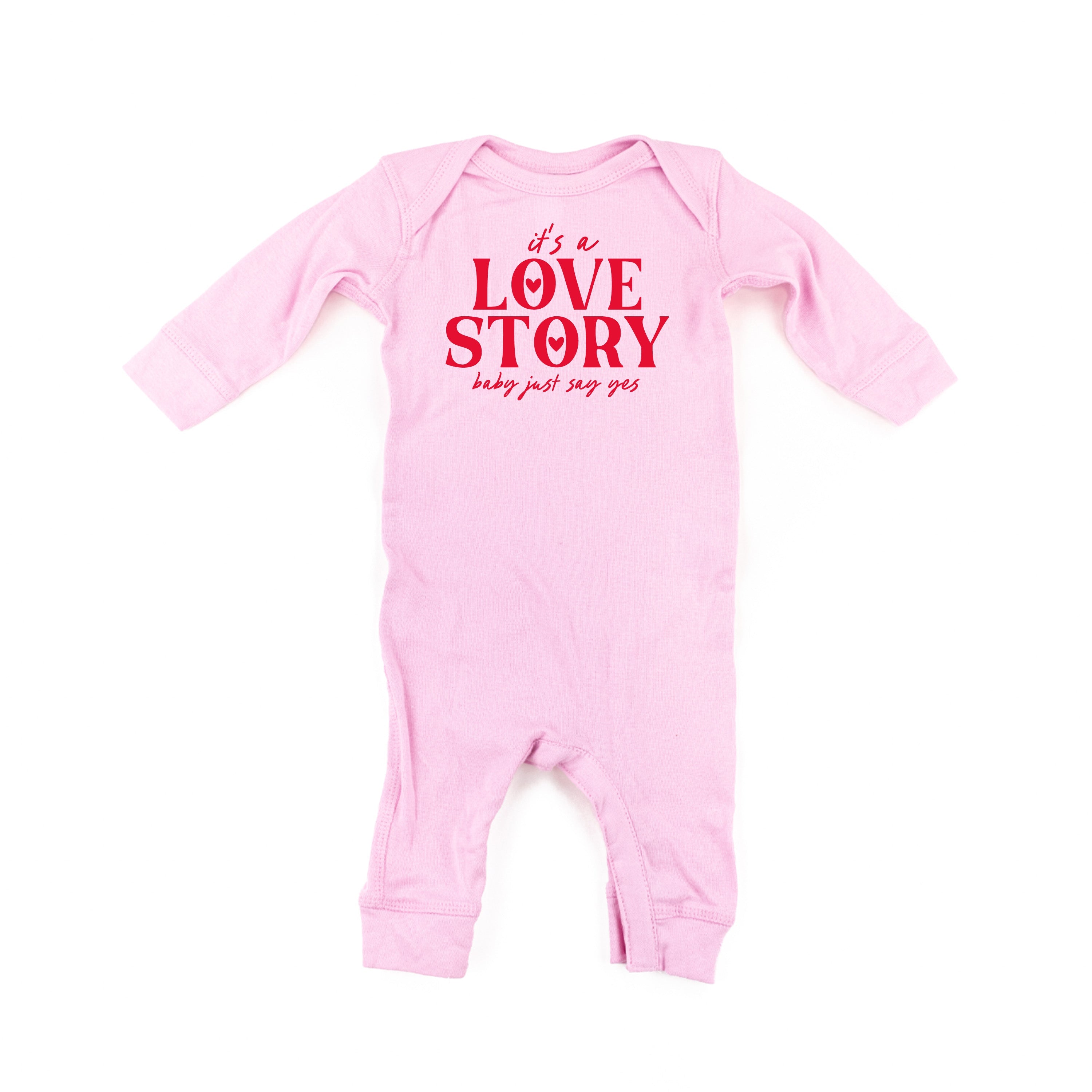 It's A Love Story Baby Just Say Yes - Baby Sleeper Little Mama Shirt Shop