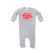Mama's Valentine - Pink & Red Checker Heart - Baby Sleeper Little Mama Shirt Shop