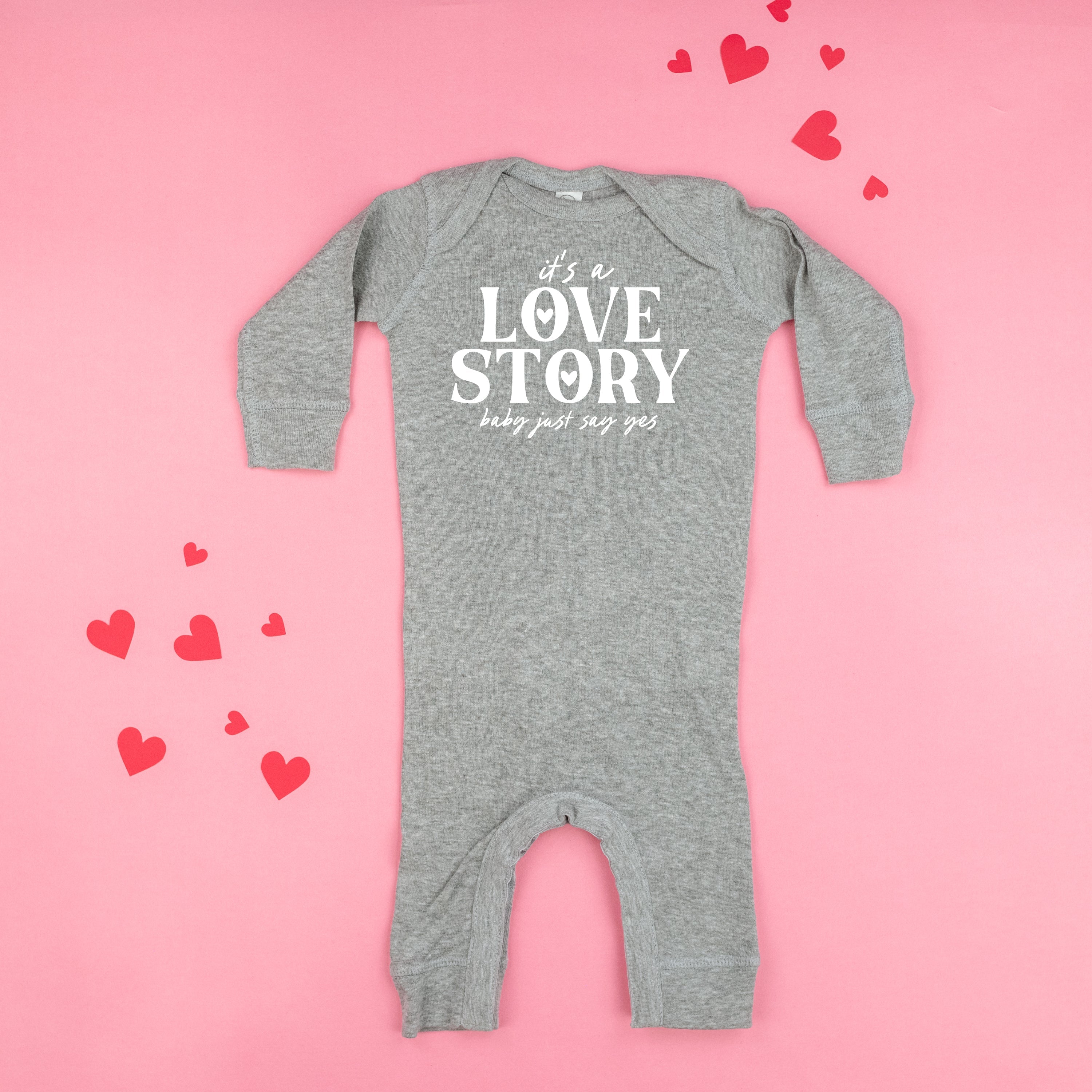 It's A Love Story Baby Just Say Yes - Baby Sleeper Little Mama Shirt Shop