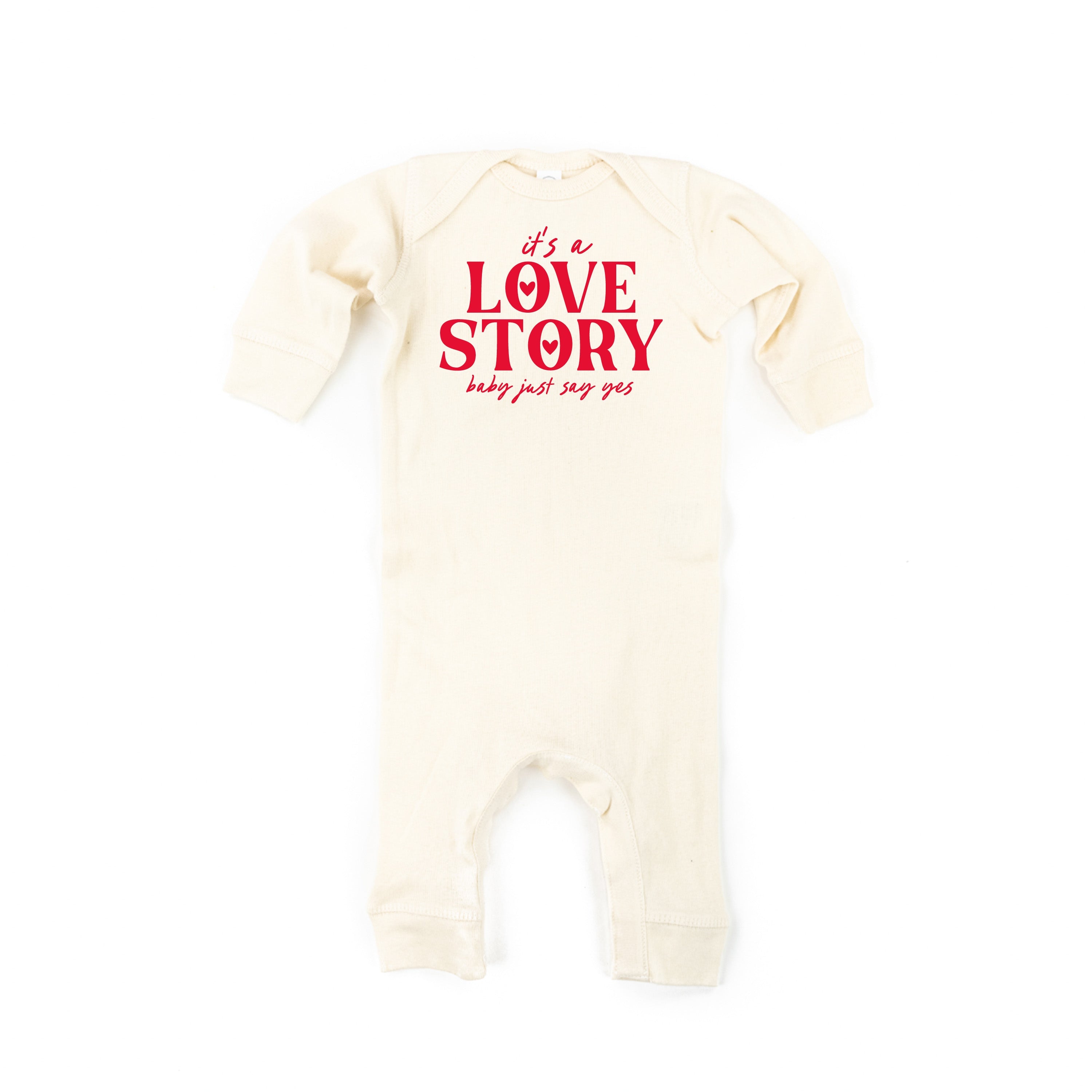 It's A Love Story Baby Just Say Yes - Baby Sleeper Little Mama Shirt Shop