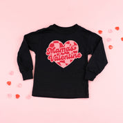 Mama's Valentine - Pink & Red Checker Heart - Child Long Sleeve Tee Little Mama Shirt Shop