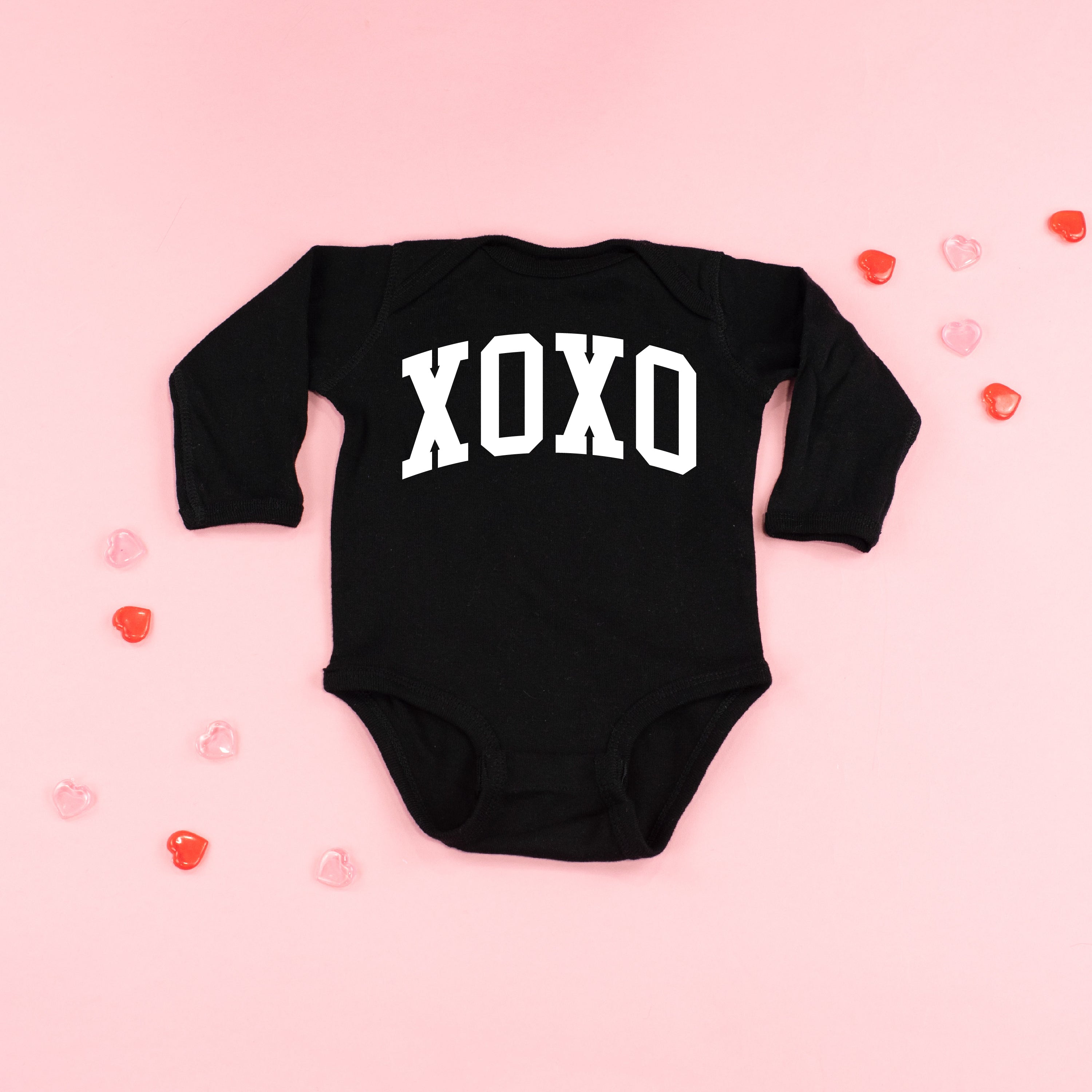 Arched XOXO - Varsity - Child Long Sleeve Tee Little Mama Shirt Shop