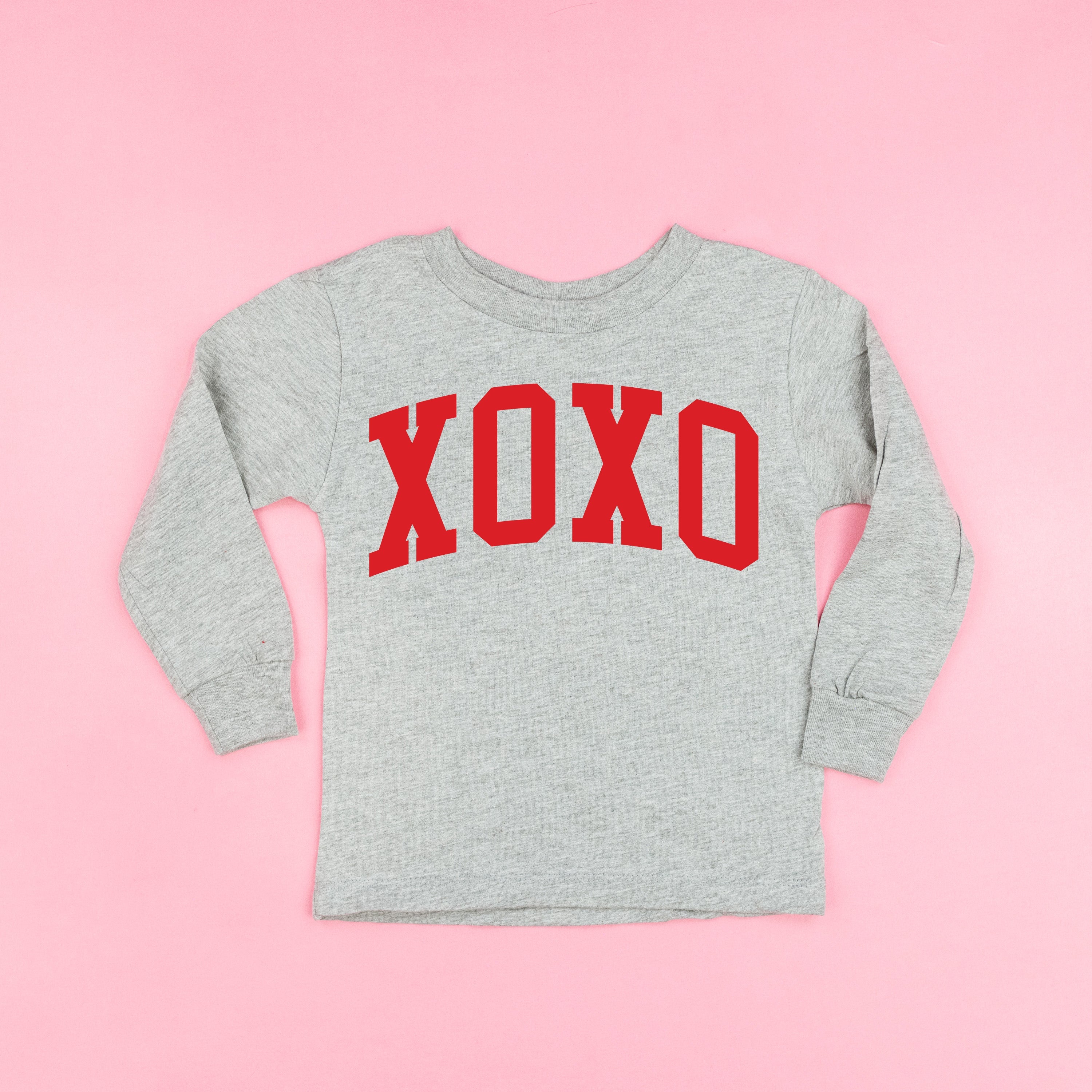 Arched XOXO - Varsity - Child Long Sleeve Tee Little Mama Shirt Shop