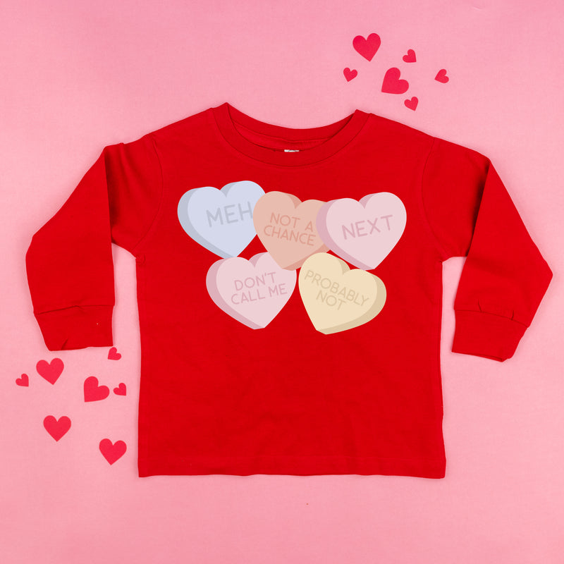 Meh - Conversation Hearts - Child LONG SLEEVE Tee