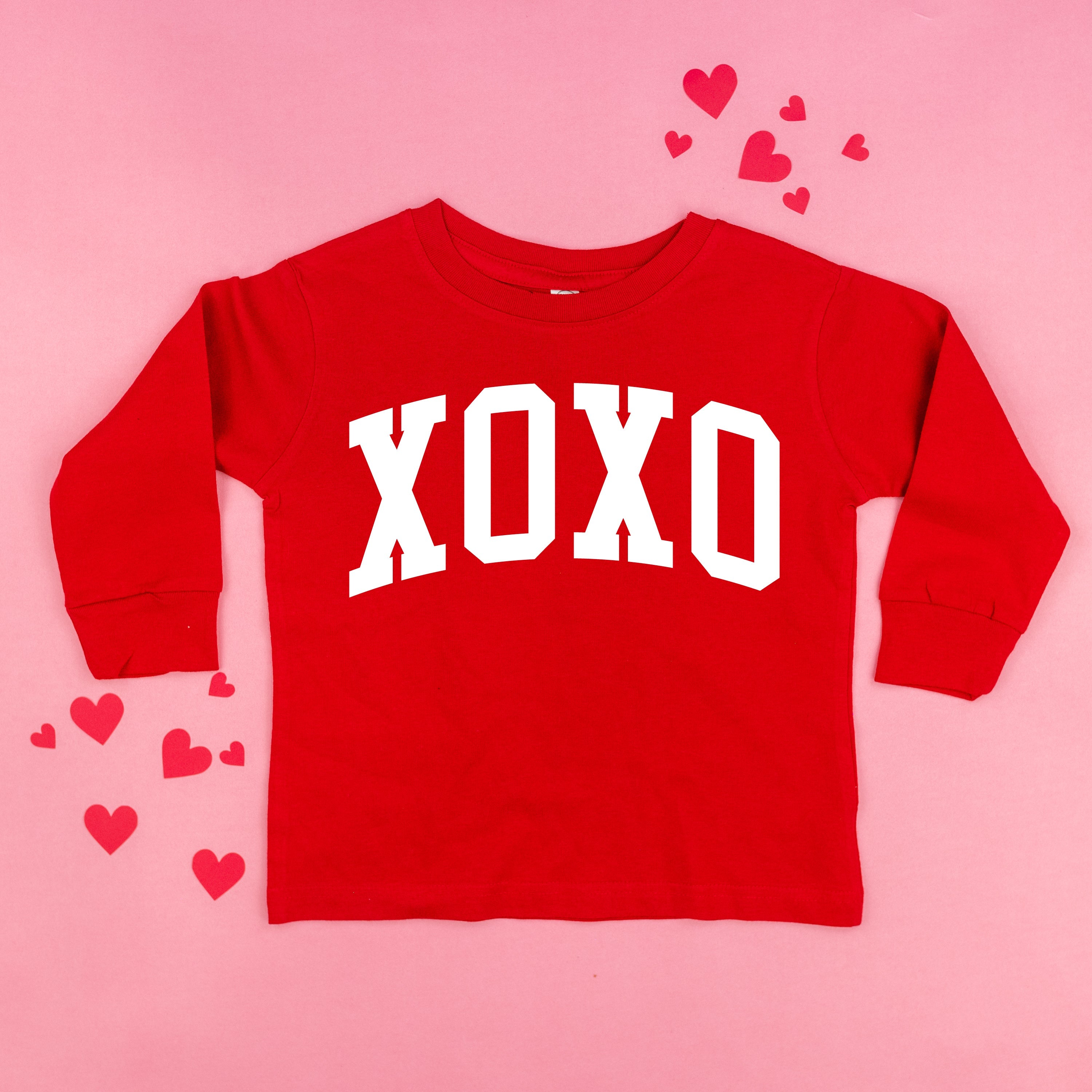 Arched XOXO - Varsity - Child Long Sleeve Tee Little Mama Shirt Shop