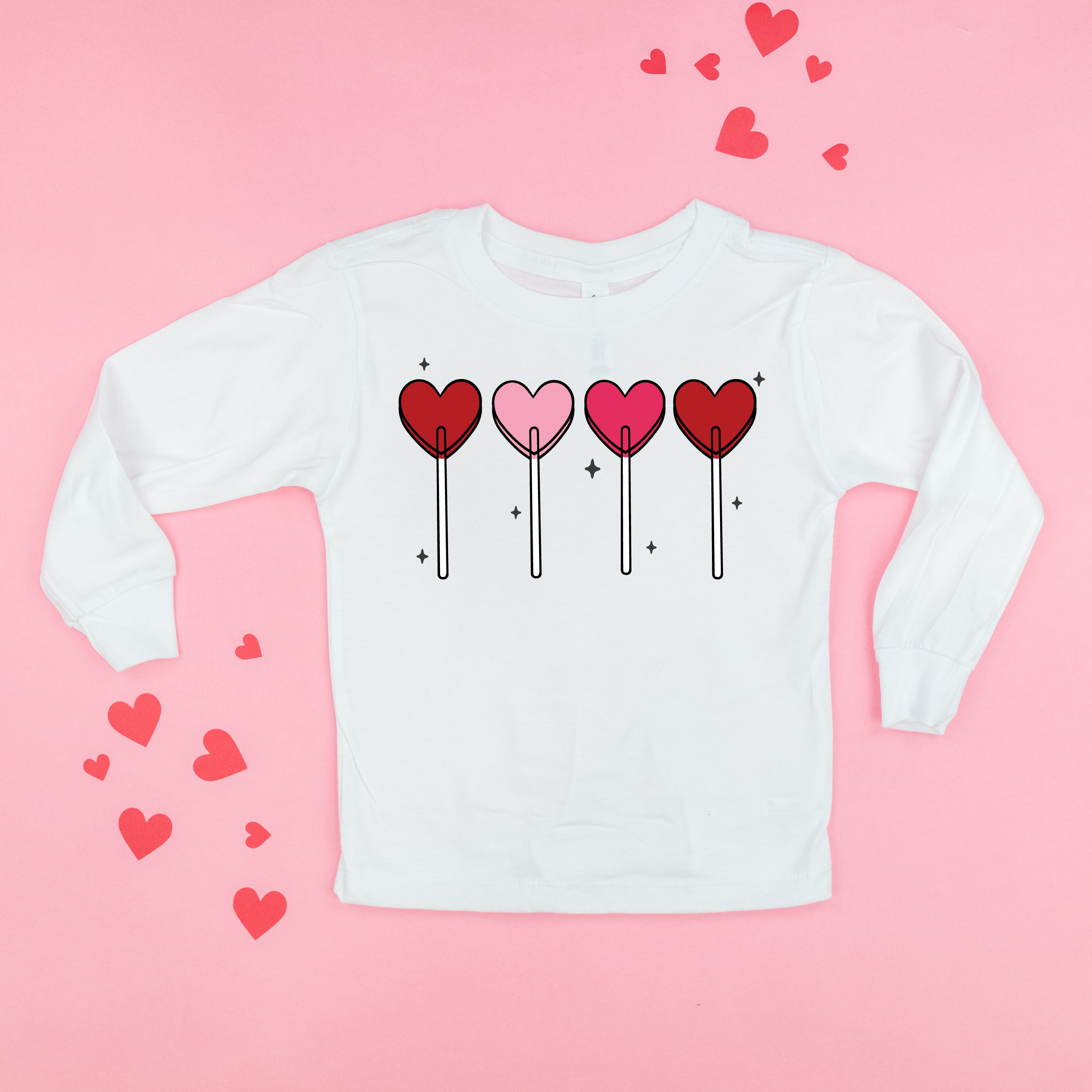 Classic Heart Lollipops - Child Long Sleeve Tee Little Mama Shirt Shop
