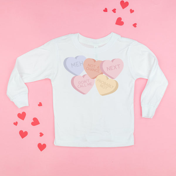 Meh - Conversation Hearts - Child LONG SLEEVE Tee