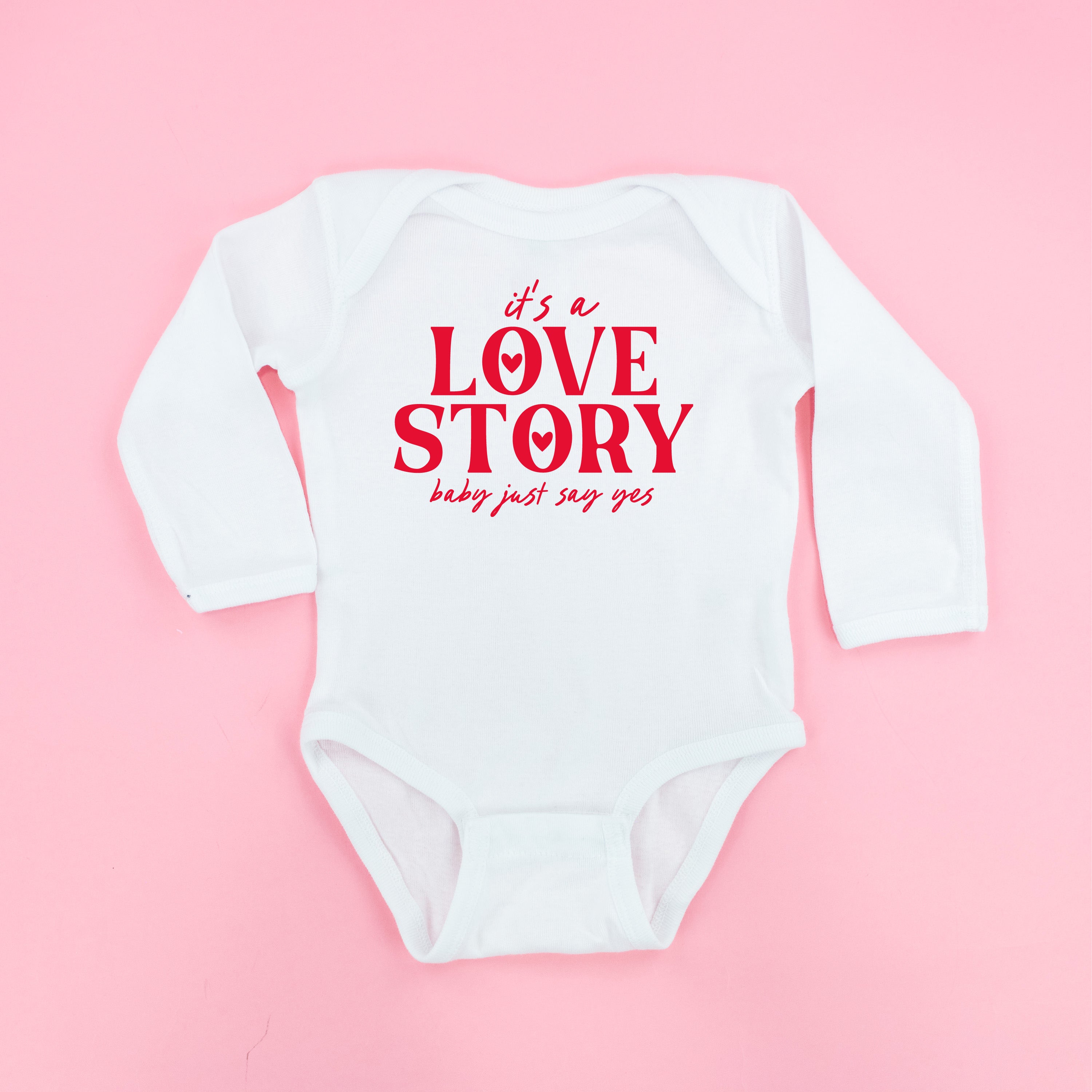 It's A Love Story Baby Just Say Yes - Child LONG SLEEVE Tee Little Mama Shirt Shop