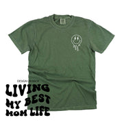 Melting Motherhood - Living My Best Mom Life - (w/ Melty Lightning Eyes) - Comfort Colors Tee Little Mama Shirt Shop