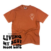 Melting Motherhood - Living My Best Mom Life - (w/ Melty Lightning Eyes) - Comfort Colors Tee Little Mama Shirt Shop