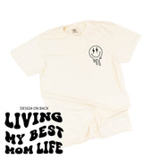 Melting Motherhood - Living My Best Mom Life - (w/ Melty Lightning Eyes) - Comfort Colors Tee Little Mama Shirt Shop