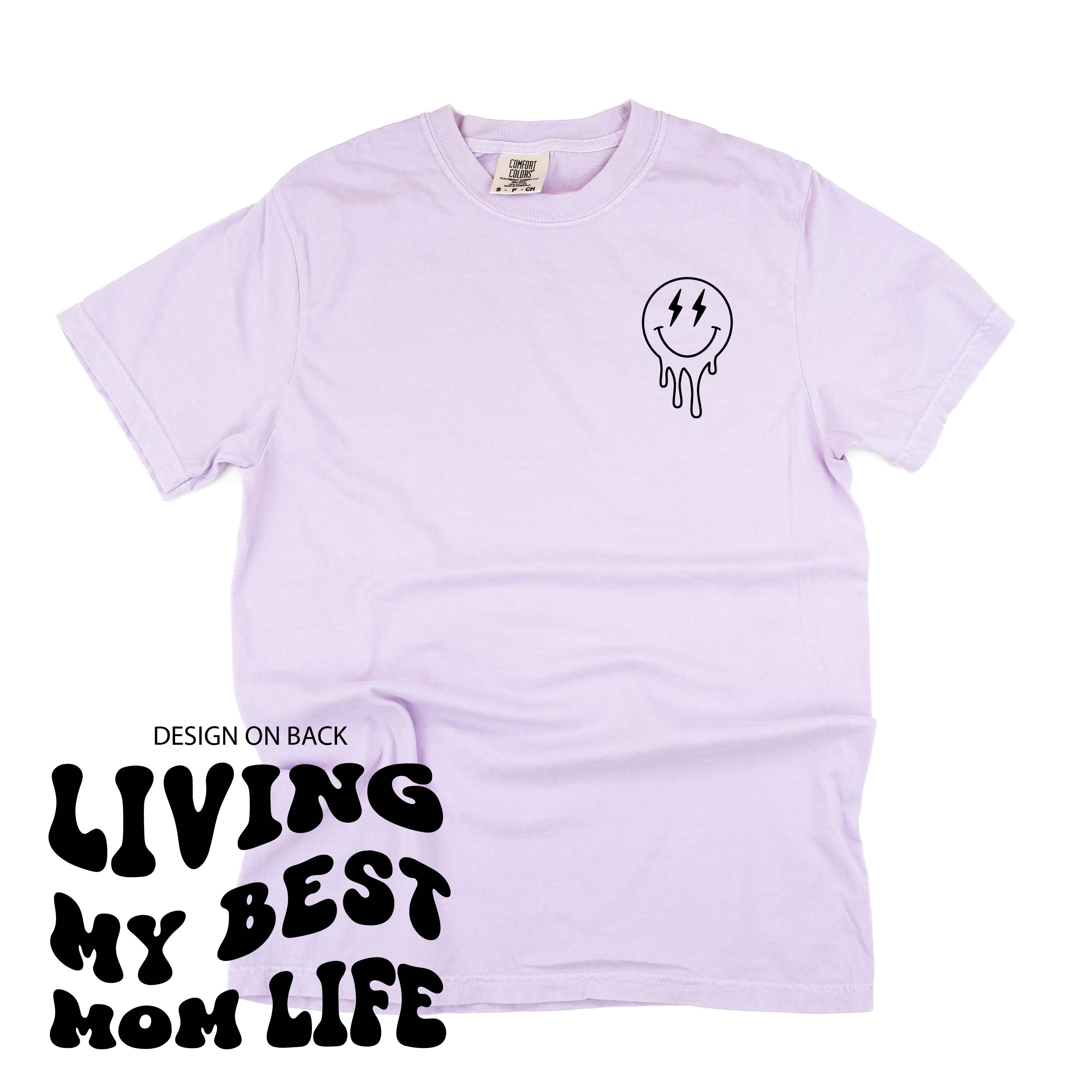 Melting Motherhood - Living My Best Mom Life - (w/ Melty Lightning Eyes) - Comfort Colors Tee Little Mama Shirt Shop