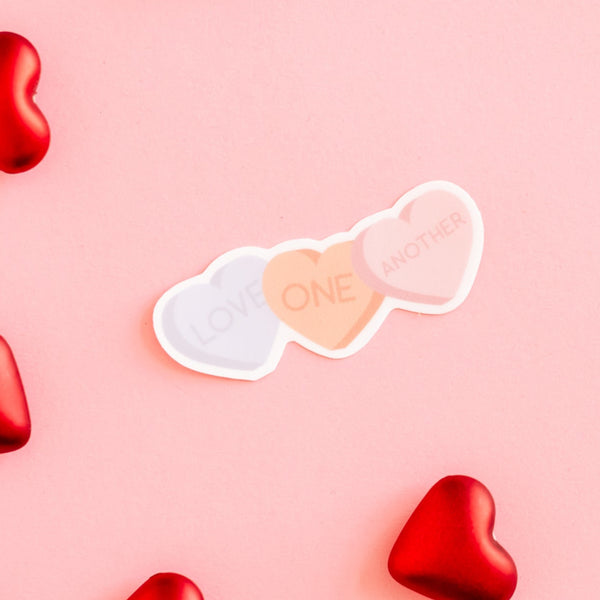 LMSS® VALENTINE STICKER - Love One Another Conversation Hearts