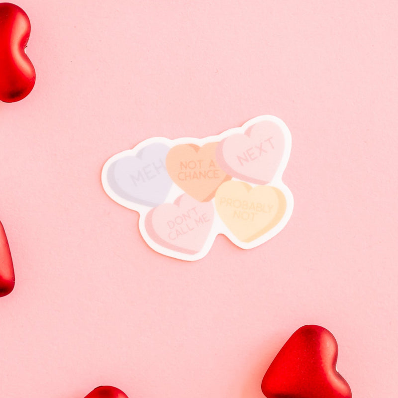 LMSS® VALENTINE STICKER - Meh Conversation Hearts