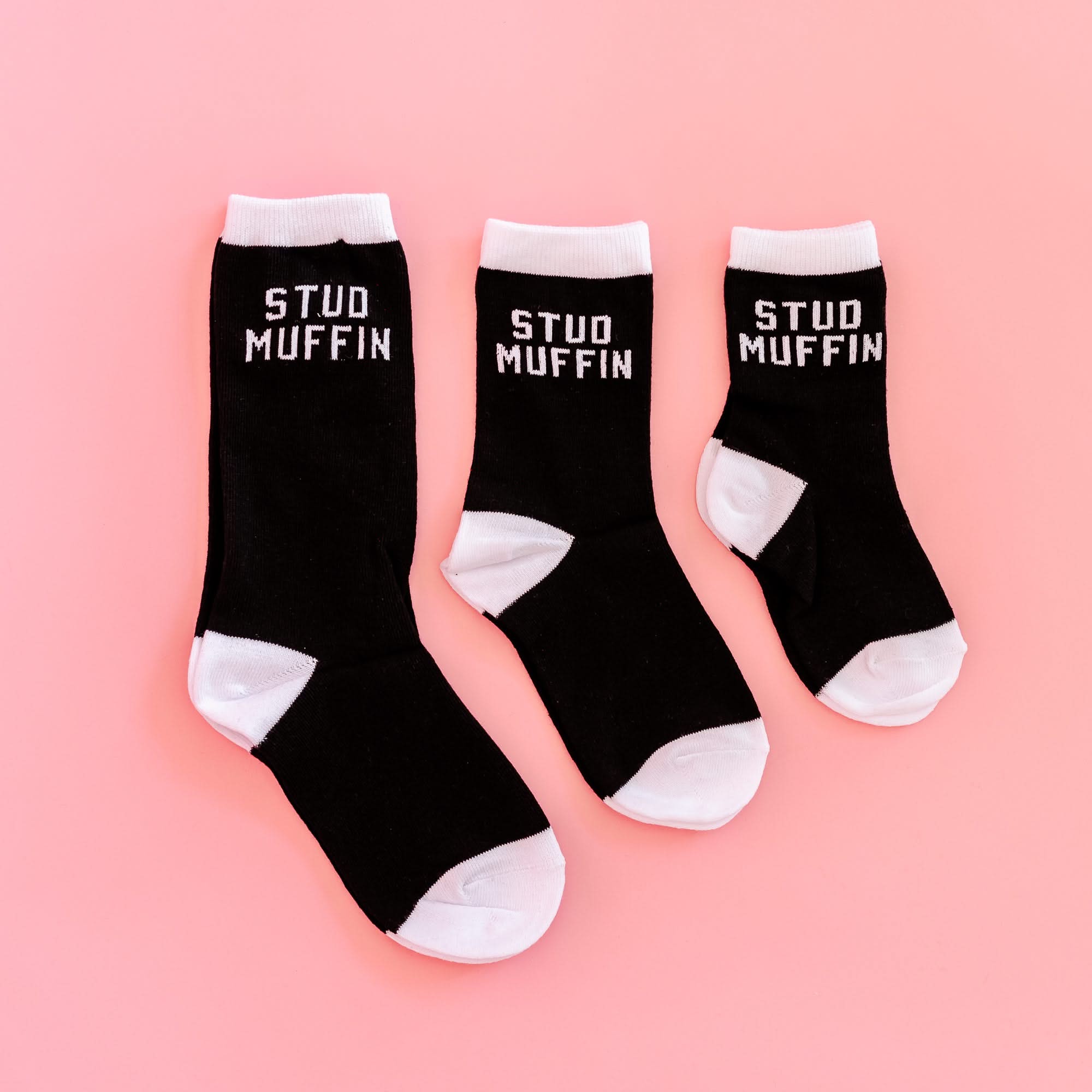 LMSS® CREW SOCKS - STUD MUFFIN - Toddler, Youth, Adult Sizes Little Mama Shirt Shop