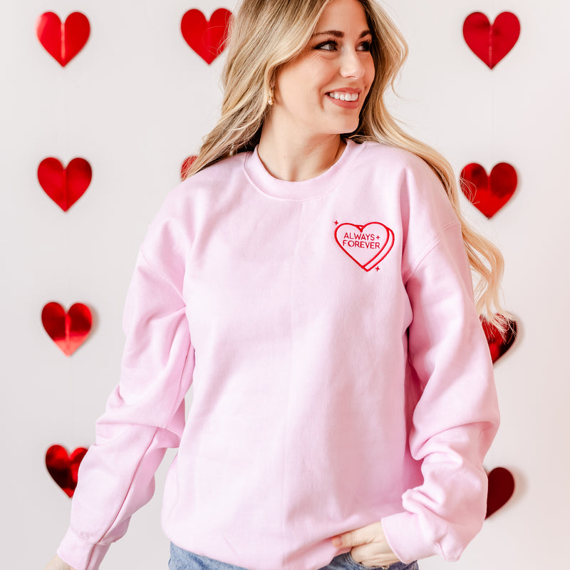 Embroidered BASIC Fleece - Always And Forever - Conversation Hearts