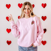 Embroidered BASIC Fleece - Chocolate Covered Strawberry Little Mama Shirt Shop LLC