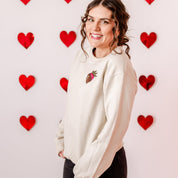 Embroidered BASIC Fleece - Chocolate Covered Strawberry Little Mama Shirt Shop LLC