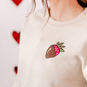 Embroidered BASIC Fleece - Chocolate Covered Strawberry Little Mama Shirt Shop LLC