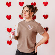 Embroidered Comfort Colors Tee - In My Mom Era - Conversation Hearts Little Mama Shirt Shop LLC