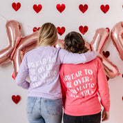 Embroidered LONG SLEEVE Comfort Colors Tee -  LOVER Embroidered Front With Screen Printed Design On Back Little Mama Shirt Shop LLC