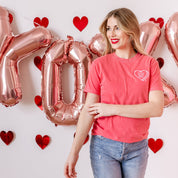 Embroidered Comfort Colors Tee - In My Mom Era - Conversation Hearts Little Mama Shirt Shop LLC