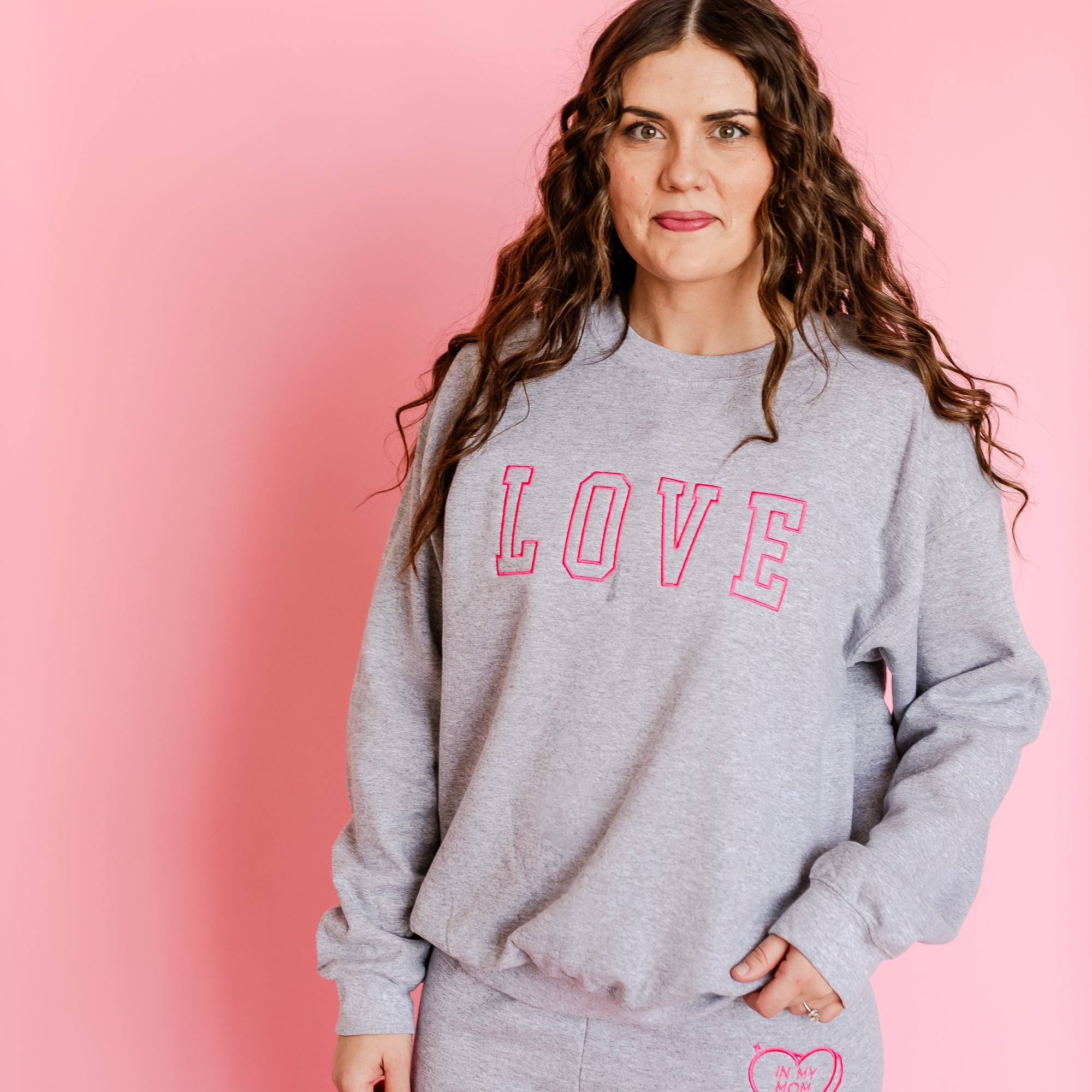 Embroidered BASIC Fleece - Love - Outline Little Mama Shirt Shop LLC