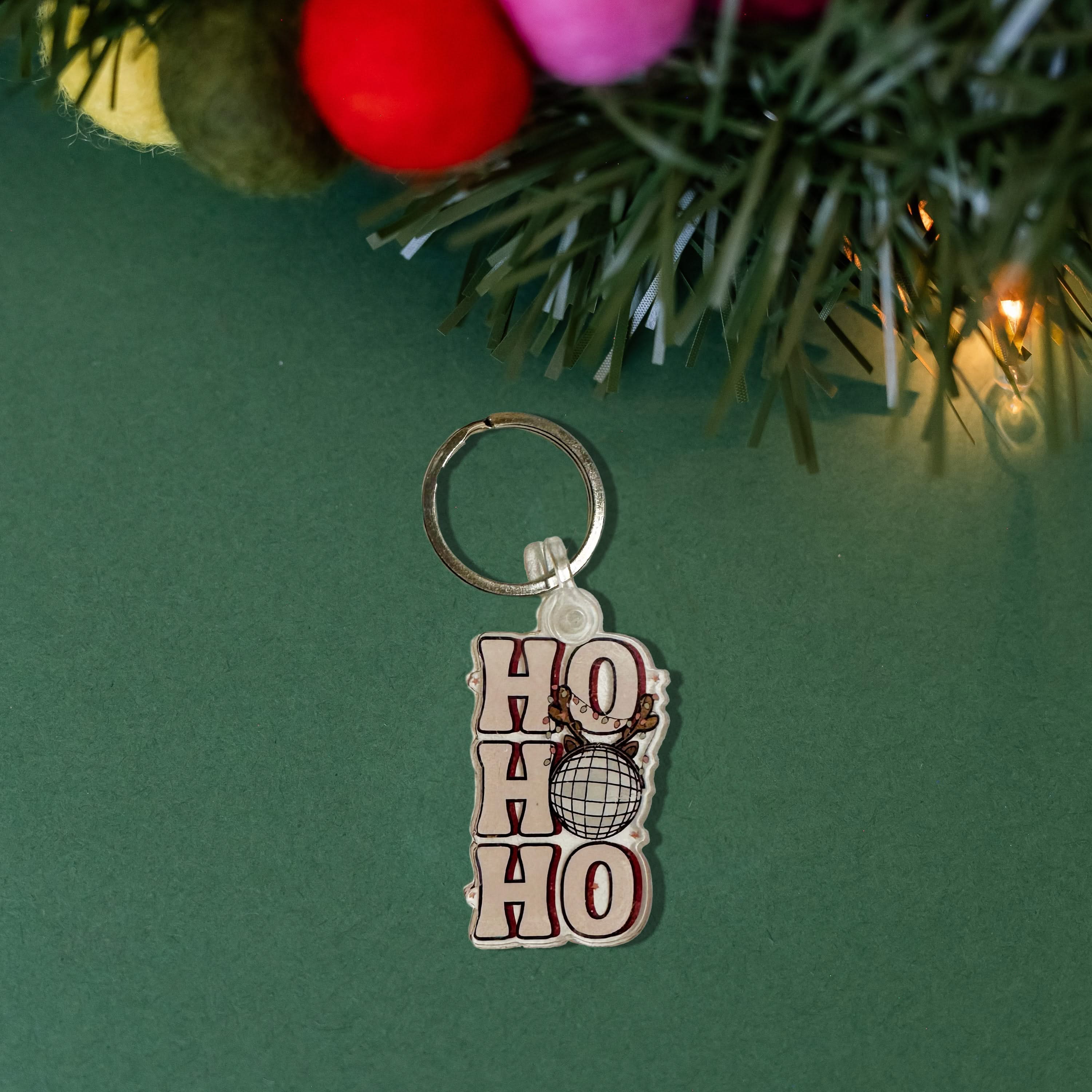 Christmas Keychain - Ho Ho Ho Disco Little Mama Shirt Shop