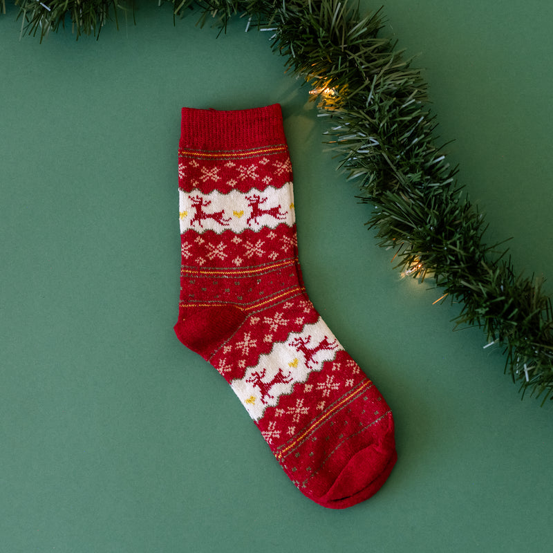 LMSS® CREW SOCKS - Red Reindeer