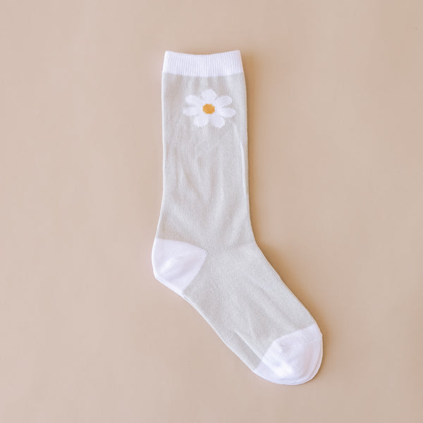LMSS® ADULT CREW SOCKS - Have A Great Daysy (Light Gray)