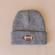 Child Beanie - FOOTBALL - Gray Little Mama Shirt Shop LLC
