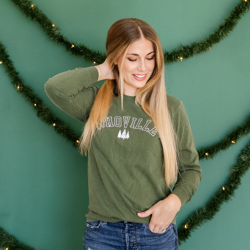 Embroidered LONG SLEEVE Comfort Colors Tee - Whoville