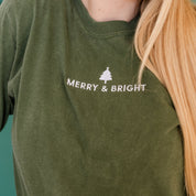 Embroidered LONG SLEEVE Comfort Colors Tee - Merry & Bright Little Mama Shirt Shop LLC