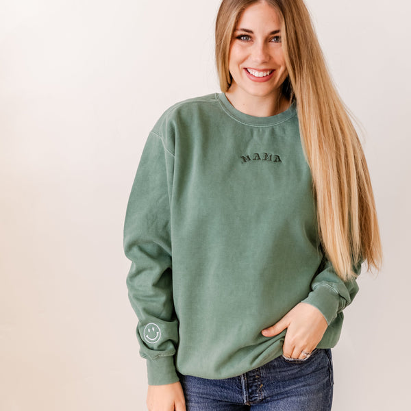 THE FEEL GOOD COMFY CREW (Green) – Little Mama Shirt Shop LLC