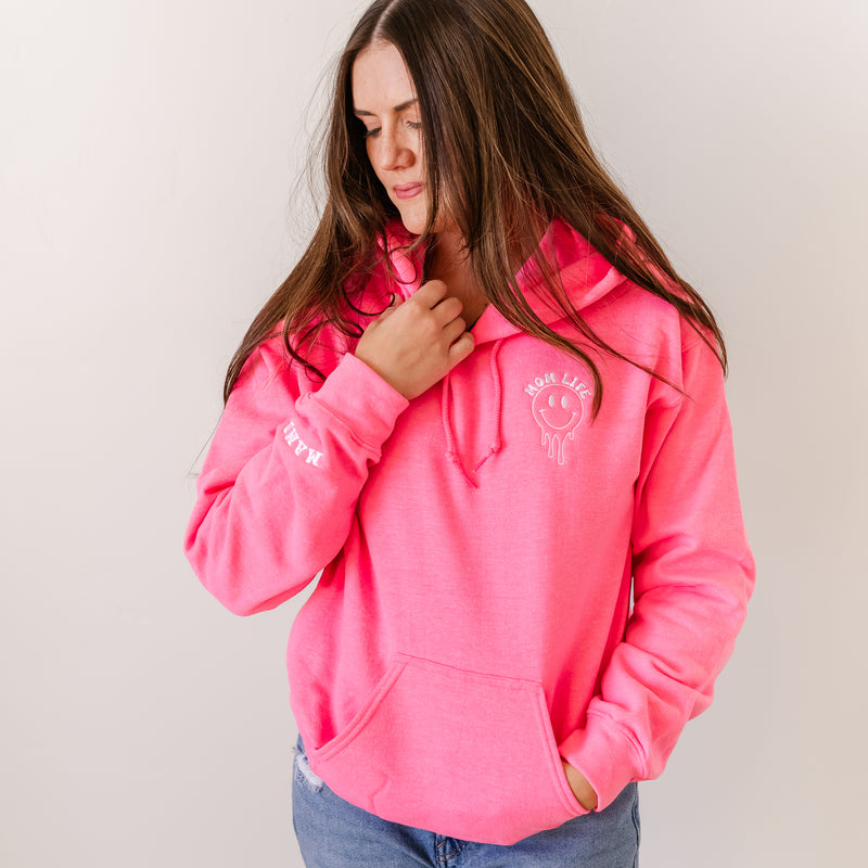 EMBROIDERED HOT PINK HOODIE - NOT LIKE A REGULAR MOM I'M A COOL MOM