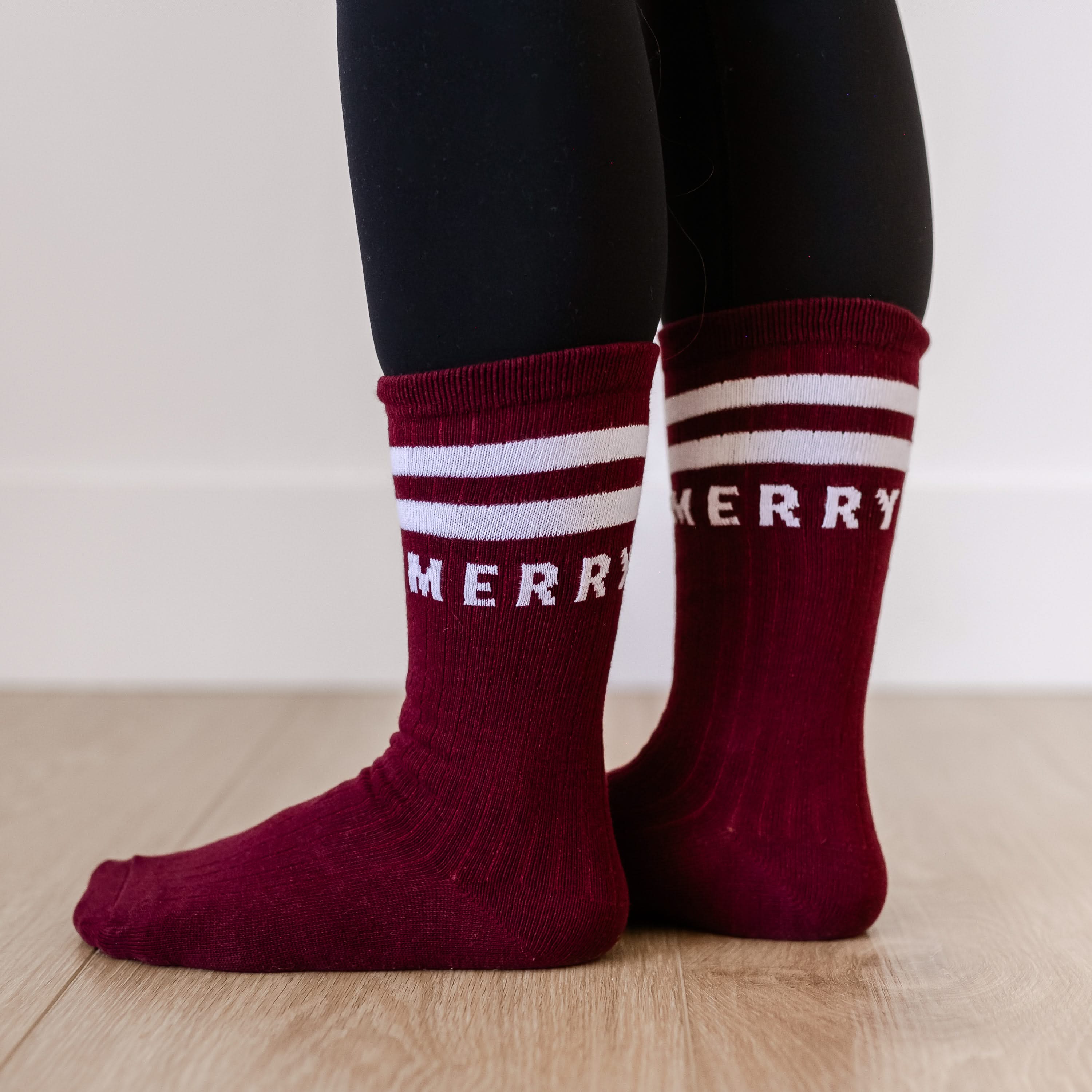 LMSS® CREW SOCKS - Maroon Merry